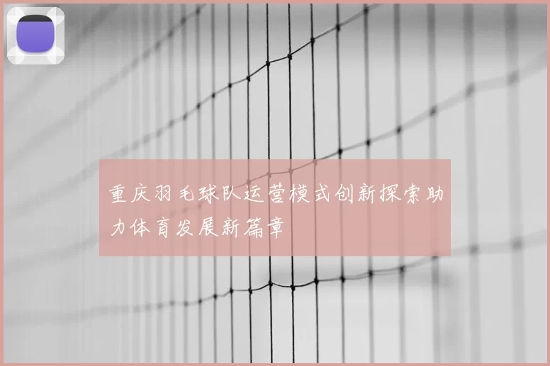 重庆羽毛球队运营模式创新探索助力体育发展新篇章